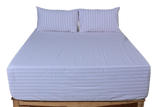 Lilac Stripe Pure Cotton Fitted Bed Sheet + Pillowcase Set