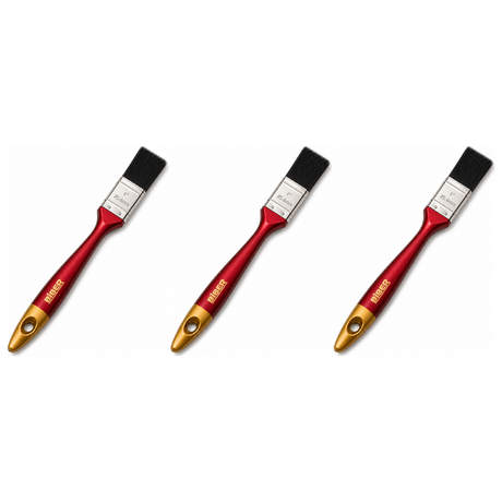 3x 1" Biber Paint Brush (25.4mm) Pack - Professional Straight Art Brush (Oil/Acrylic/Alkyd)