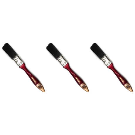 3x Biber Paint Brushes - Professional Straight Painting Brush (Oil/Acrylic/Alkyd) (Bulk Pack) - 1" (25.4mm)