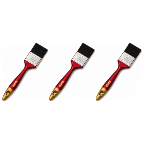 3x 1.5" Biber Paint Brush (38.1mm) Pack - Professional Straight Art Brush (Oil/Acrylic/Alkyd)