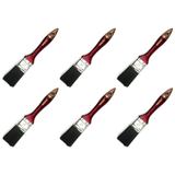 6x Biber Paint Brushes Bulk Pack - Professional Straight Painting Brush (Oil/Acrylic/Alkyd)