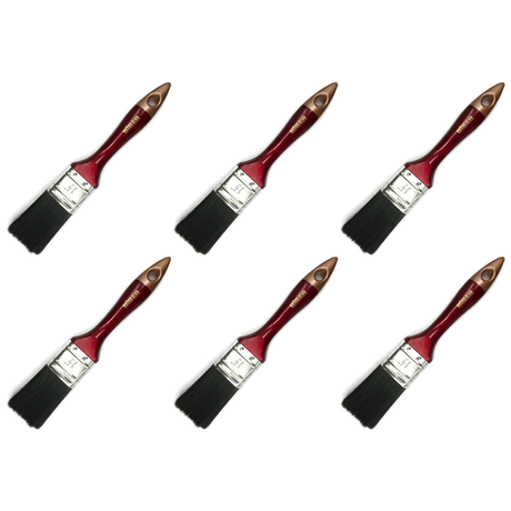 6x Biber Paint Brushes - Professional Straight Painting Brush (Oil/Acrylic/Alkyd) (Bulk Pack) - 1.5" (38.1mm)