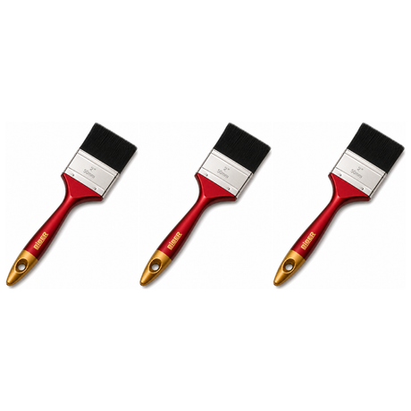 3x 2" Biber Paint Brush (50mm) Pack - Professional Straight Art Brush (Oil/Acrylic/Alkyd)