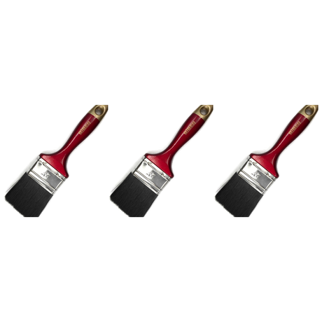 3x Biber Paint Brushes - Professional Straight Painting Brush (Oil/Acrylic/Alkyd) (Bulk Pack) - 2.5" (63.5mm)