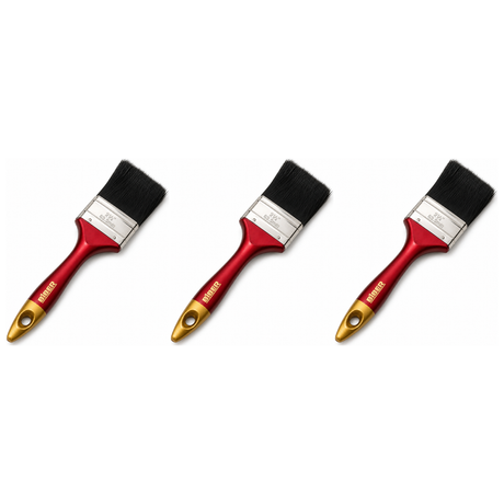 3x 2.5" Biber Paint Brush (63.5mm) Pack - Professional Straight Art Brush (Oil/Acrylic/Alkyd)