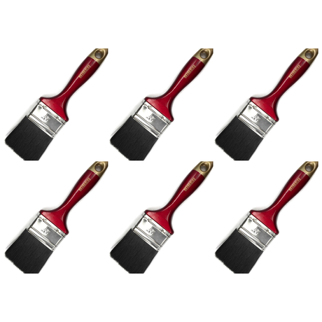 6x Biber Paint Brushes - Professional Straight Painting Brush (Oil/Acrylic/Alkyd) (Bulk Pack) - 2.5" (63.5mm)