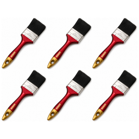 6x 2.5" Biber Paint Brush (63.5mm) Bulk Pack - Professional Straight Art Brush (Oil/Acrylic/Alkyd)