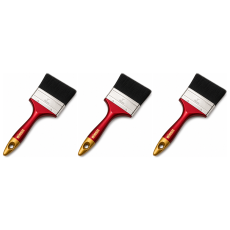 3x 3" Biber Paint Brush (75mm) Pack - Professional Straight Art Brush (Oil/Acrylic/Alkyd)
