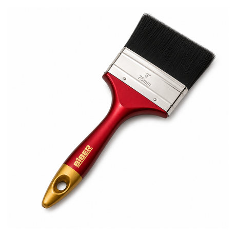 3x 3" Biber Paint Brush (75mm) Pack - Professional Straight Art Brush (Oil/Acrylic/Alkyd)
