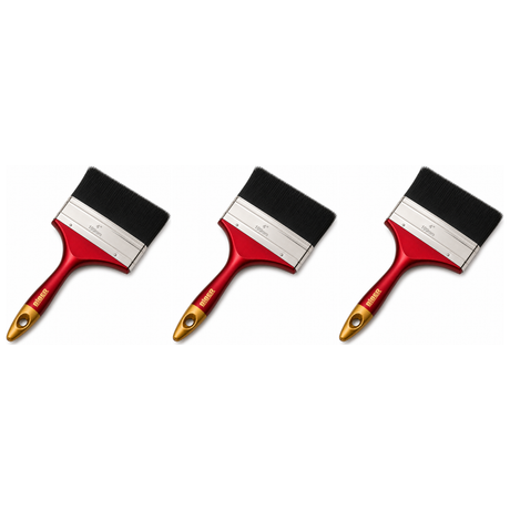 3x 4" Biber Paint Brush (100mm) Pack - Professional Straight Art Brush (Oil/Acrylic/Alkyd)