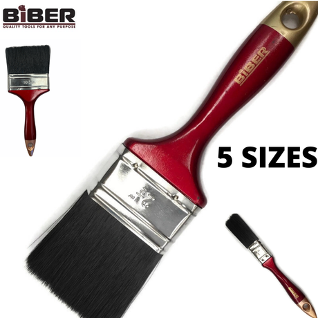 Biber Paint Brushes - Professional Straight Painting Brush (Oil/Acrylic/Alkyd)