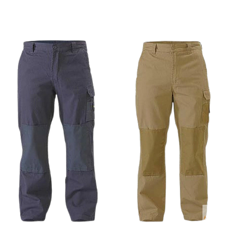 BISLEY Mens Razar Cordura Utility Pants Workwear Cotton Trousers Work BPU6110 - Khaki