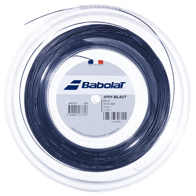 Babolat RPM Blast 17/1.25 Tennis String Reel Spool - 200m Black