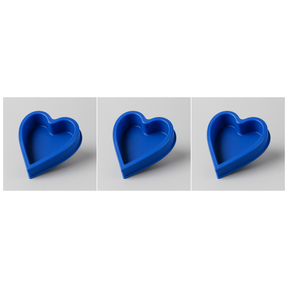 3x Heart-Shaped Silicone Baking Mould (Non-Stick) Pack - Blue
