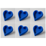 6x Heart-Shaped Silicone Baking Mould (Non-Stick) Bulk Pack - Blue