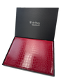 de Burg 4 Piece Table Place Mat Set Placemat with Croc Pattern - Red