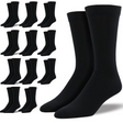 12 Pairs Bamboo Derived Loose Top Socks Bulk Pack - Black (Diabetic Comfort Circulation)