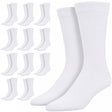 12 Pairs Bamboo Derived Loose Top Socks Bulk Pack - White (Diabetic Comfort Circulation)