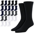 24 Pairs Bamboo Derived Loose Top Socks Bulk Pack - Assorted (Diabetic Comfort Circulation)