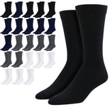 24 Pairs Bamboo Derived Loose Top Socks Bulk Pack - Assorted (Diabetic Comfort Circulation)