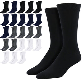 24 Pairs Bamboo Derived Loose Top Socks Bulk Pack - Assorted (Diabetic Comfort Circulation)