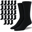 24 Pairs Bamboo Derived Loose Top Socks Bulk Pack - Black (Diabetic Comfort Circulation)