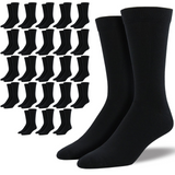 24 Pairs Bamboo Derived Loose Top Socks Bulk Pack - Black (Diabetic Comfort Circulation)