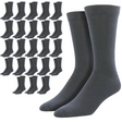 24 Pairs Premium Bamboo Loose Top Socks Bulk Pack - Eco Diabetic Circulation Sox for Diabetes - Grey