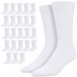 24 Pairs Bamboo Derived Loose Top Socks Bulk Pack - White (Diabetic Comfort Circulation)
