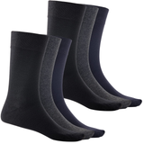 6 Pairs Bamboo Derived Loose Top Socks Bulk Pack - Assorted (Diabetic Comfort Circulation)