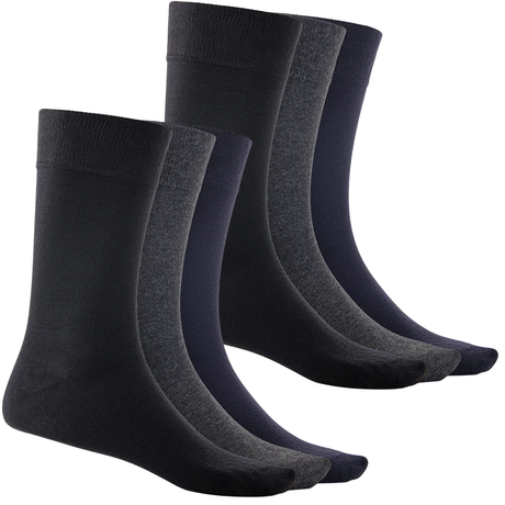 6 Pairs Bamboo Derived Loose Top Socks Pack - Assorted (Diabetic Comfort Circulation)