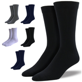 6 Pairs Bamboo Derived Loose Top Socks Bulk Pack - Assorted (Diabetic Comfort Circulation)