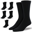 6 Pairs Bamboo Derived Loose Top Socks Pack - Black (Diabetic Comfort Circulation)