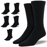 6 Pairs Bamboo Derived Loose Top Socks Pack - Black (Diabetic Comfort Circulation)