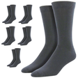 6 Pairs Bamboo Derived Loose Top Socks Bulk Pack - Grey (Diabetic Comfort Circulation)