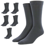 6 Pairs Bamboo Derived Loose Top Socks Bulk Pack - Grey (Diabetic Comfort Circulation)