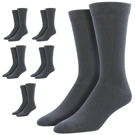 6 Pairs Bamboo Derived Loose Top Socks Pack - Grey (Diabetic Comfort Circulation)