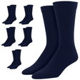 6 Pairs Bamboo Derived Loose Top Socks Bulk Pack - Navy Blue (Diabetic Comfort Circulation)