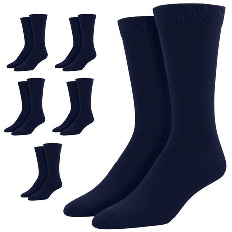 6 Pairs Bamboo Derived Loose Top Socks Pack - Navy Blue (Diabetic Comfort Circulation)
