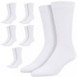 6 Pairs Bamboo Derived Loose Top Socks Bulk Pack - White (Diabetic Comfort Circulation)