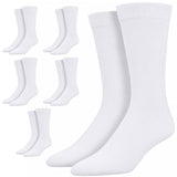 6 Pairs Bamboo Derived Loose Top Socks Bulk Pack - White (Diabetic Comfort Circulation)