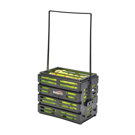 Tourna Ballport 80 Tennis Ball Basket 80-Ball Capacity Lightweight Polypropylene in Black