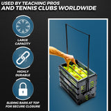 Tourna Ballport 80 Tennis Ball Basket 80-Ball Capacity Lightweight Polypropylene in Black