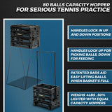 Tourna Ballport 80 Tennis Ball Basket 80-Ball Capacity Lightweight Polypropylene in Black