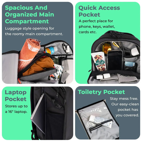 ADV Tennis Backpack V2 Bag (3 Racquet Capacity) w/ 16" Laptop Sleeve + Cooler in Midnight Black/Charcoal