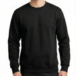 Adult Mens Crew Neck Jumper Sweater Fleece Blank Plain Pullover Top Winter Warm - Black - M