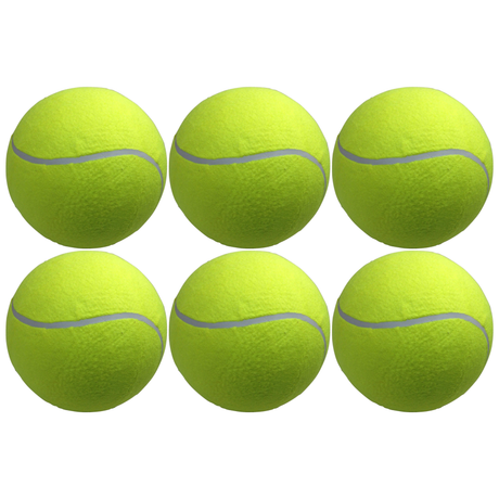 6x 10" Giant Tennis Ball Bulk Pack - Yellow (Autographs Kids Games & Jumbo Toy)