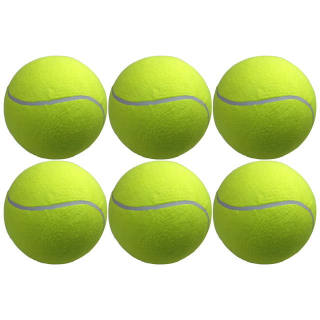 6x 10" Giant Tennis Ball Bulk Pack - Yellow (Autographs, Kids Games & Jumbo Toy)