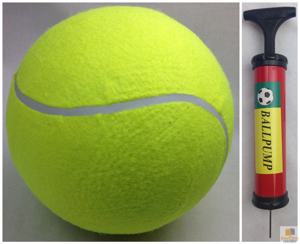 10" Giant Tennis Ball with Ball Pump (Autographs, Kids Games & Jumbo Toy)