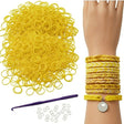 1200pcs Yellow Loom Bands Refill Kit - Kids DIY Rubber Bracelet  Craft Set w/ 12 S Clips & 1 Hook
